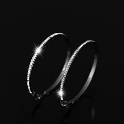 YFJEWE 2018 New Fashion Elegant 5.5cm Diameter Crystal Beaded Hoop Earrings For Women Party Earrings Jewelry For Women E080