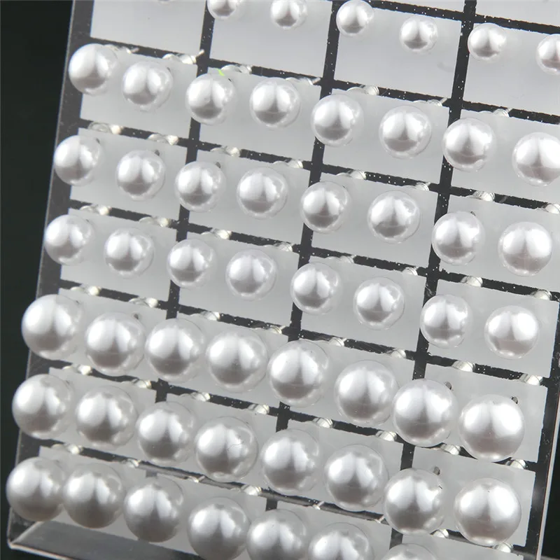 36 pairs/lot Trendy 6 8 10mm Acrylic Simulated Pearl Lovely Ball Stud Earrings For Women Ear Jewelry