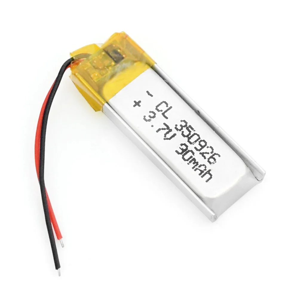 Li-pilha recarregável da bateria de lipo do polímero 350926 3.7v 90mah para gps diy óculos gravador navigater mp3