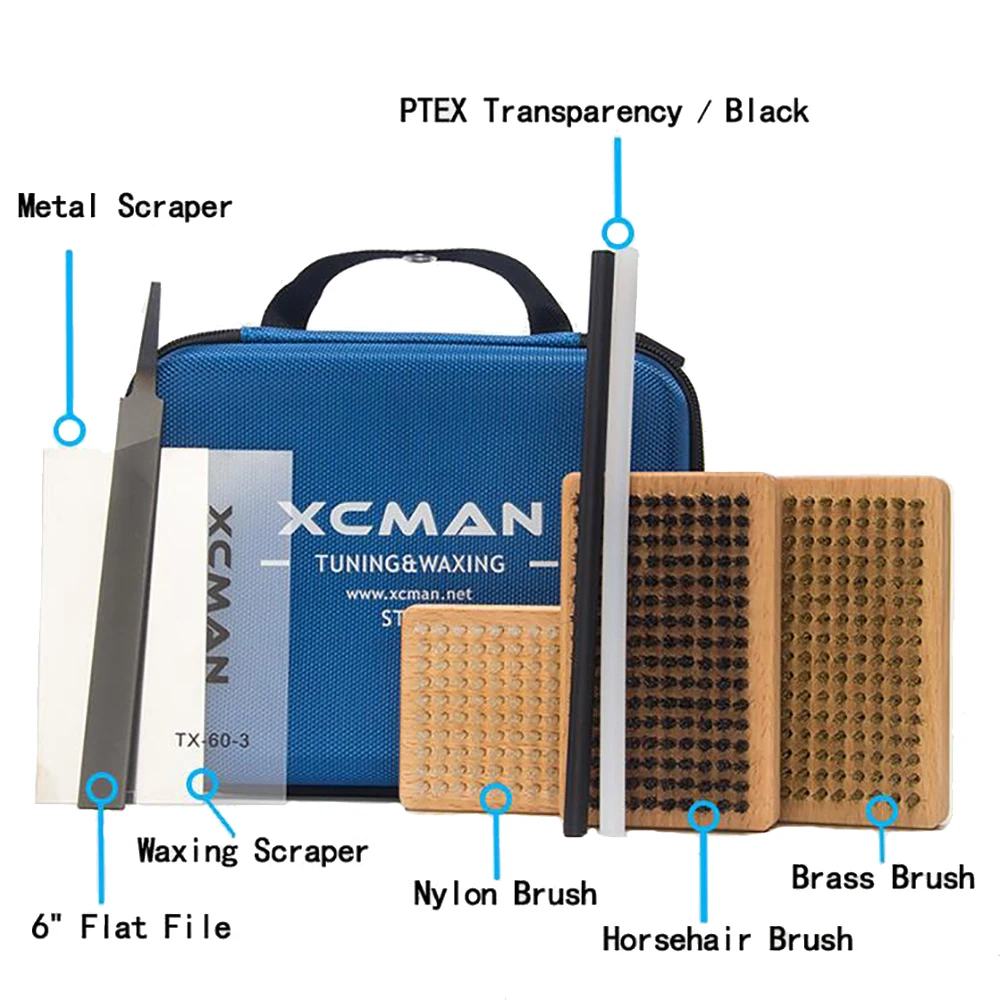 Ski Snowboard Waxing Brush Scraping Wax Plate Trimming Patching Tool Kit