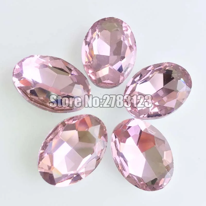 

Free shipping AAA Glass Crystal pink color oval shape pointback rhinestones,diy/nail art/Clothing accessories SWOP010