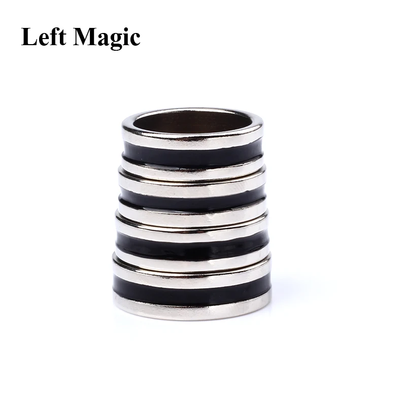 Black Circle Pk Ring Magic Tricks Strong Magnetic Magnet Ring Coin Finger Decoration 18/19/20/21mm Size Magic Ring Props Tools