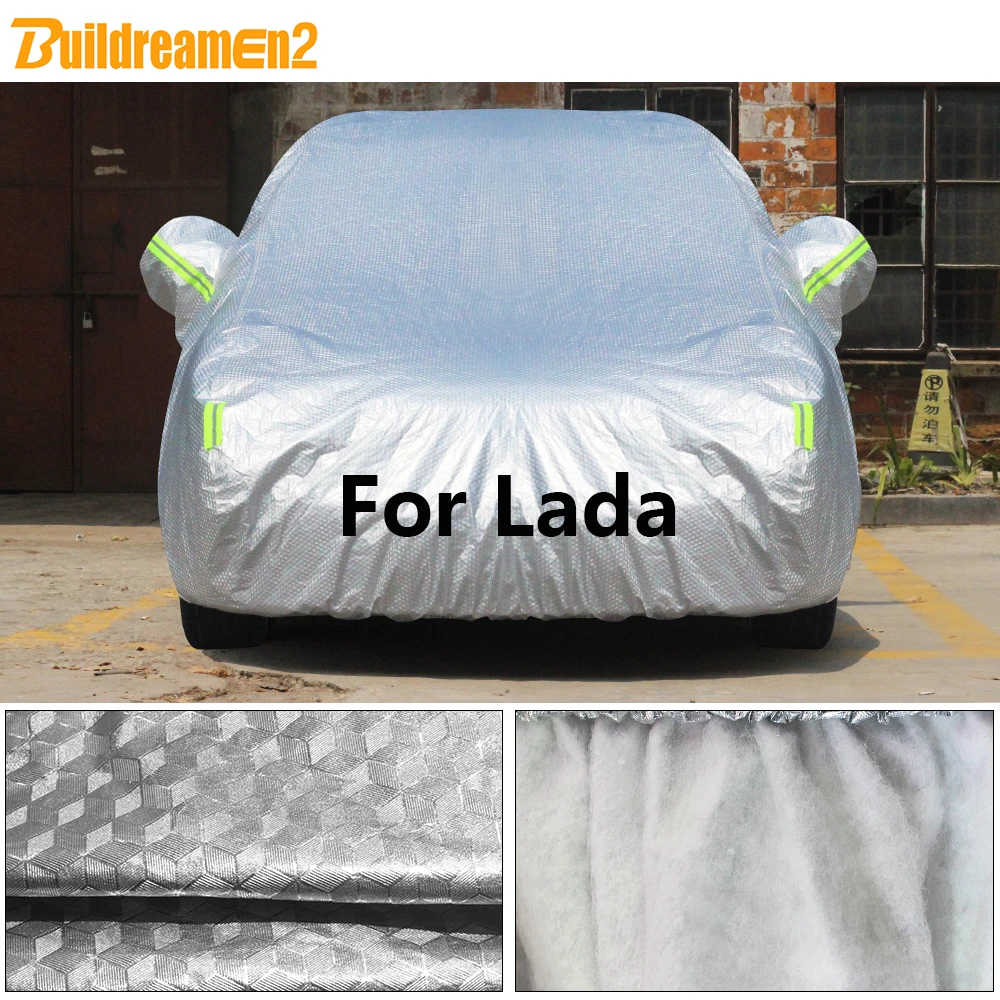 

Buildremen2 For Lada Niva 4X4 Kalina Vesta Samara 110 111 112 Largus Thick Car Cover Sun Rain Snow Hail Protect Waterproof Cover