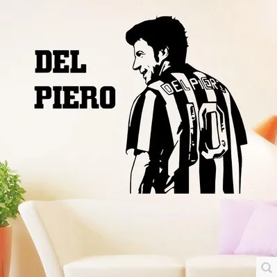 Alessandro del piero vinyl fußball fußballspieler wand entfernbare aufkleber kunst zitat vinyl aufkleber dekor plakat wandbild diy geschenk