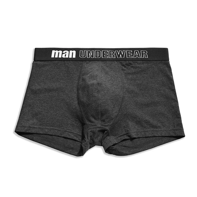 Boxer pour homme, sous-vêtement en coton, couleur unie