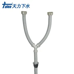 Talea Double Sink Drain Pipe Y type Hose kitchnen Stretchable Hose Pipe for Kitchen Sink Wast Basin Drain Kit