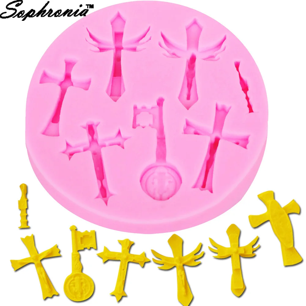 Cross Key Baptism Cake Decorations Cross Cake Mold Cross Mold Baptism Cake Toppers for Baptism Party Supplies M268