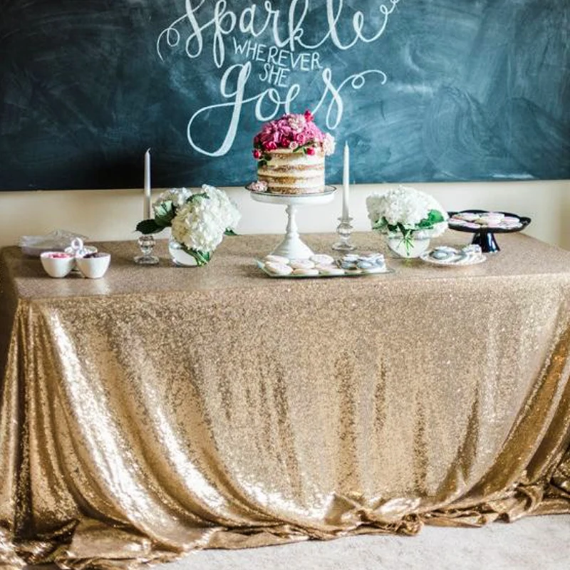 Champagne/god/silver/rose gold Sequin TableCloth Wedding Beautiful Champagne Sequin Table Cloth / Overlay /Cover/Many size