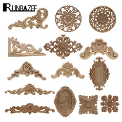 Apliques de Madera Natural Tallada Decorativas, Figuras Artesanales Florales Únicas para Manualidades para Marcos de Puerta, Pared, Esquinas, Muebles, 1 Ud.