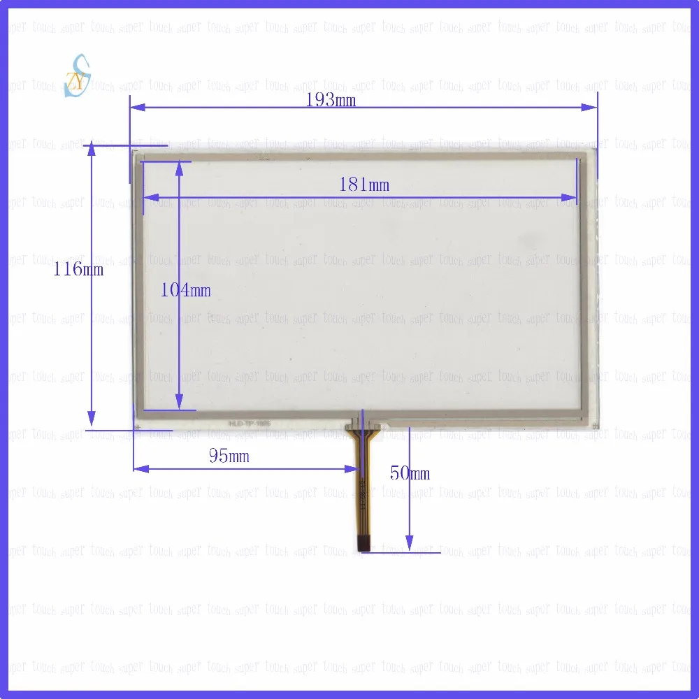 

ZhiYuSun 193*116 HLD-TP-1986 8inch 4-wire resistive touch panel for Car DVD, GPS Navigator screen glass this is compatible