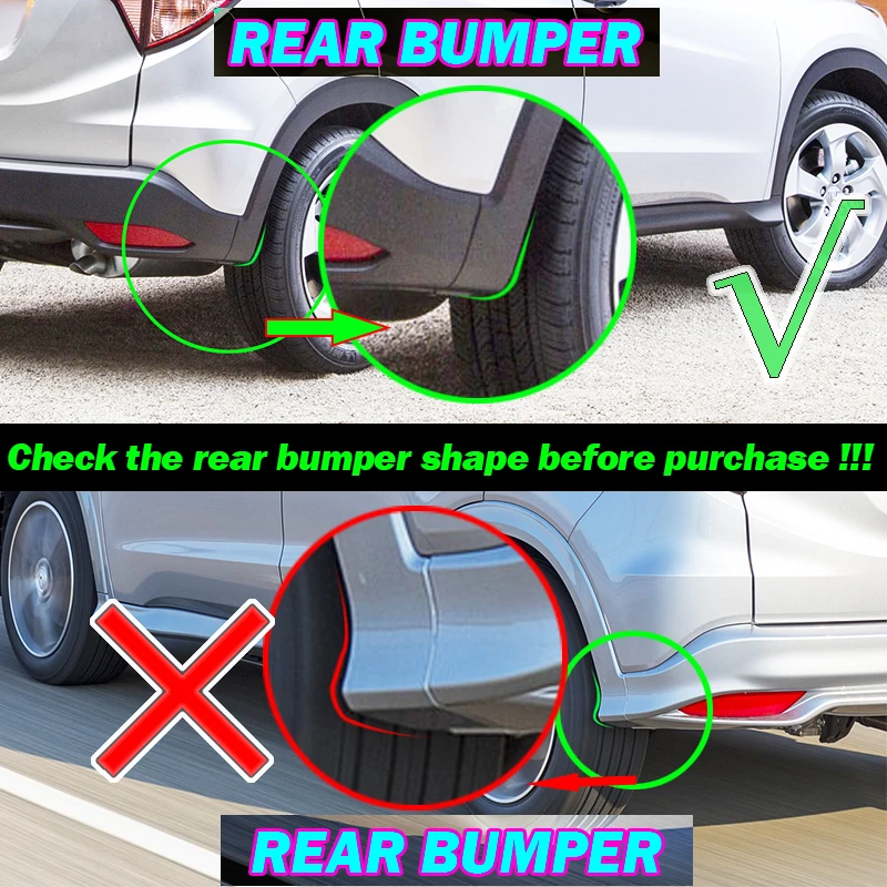 For HONDA HR-V HRV VEZEL 2014 - 2020 Set Mud Flaps Mudflaps Splash Guards Front Rear Mudguards Fender 2015 2016 2017 2018 2019