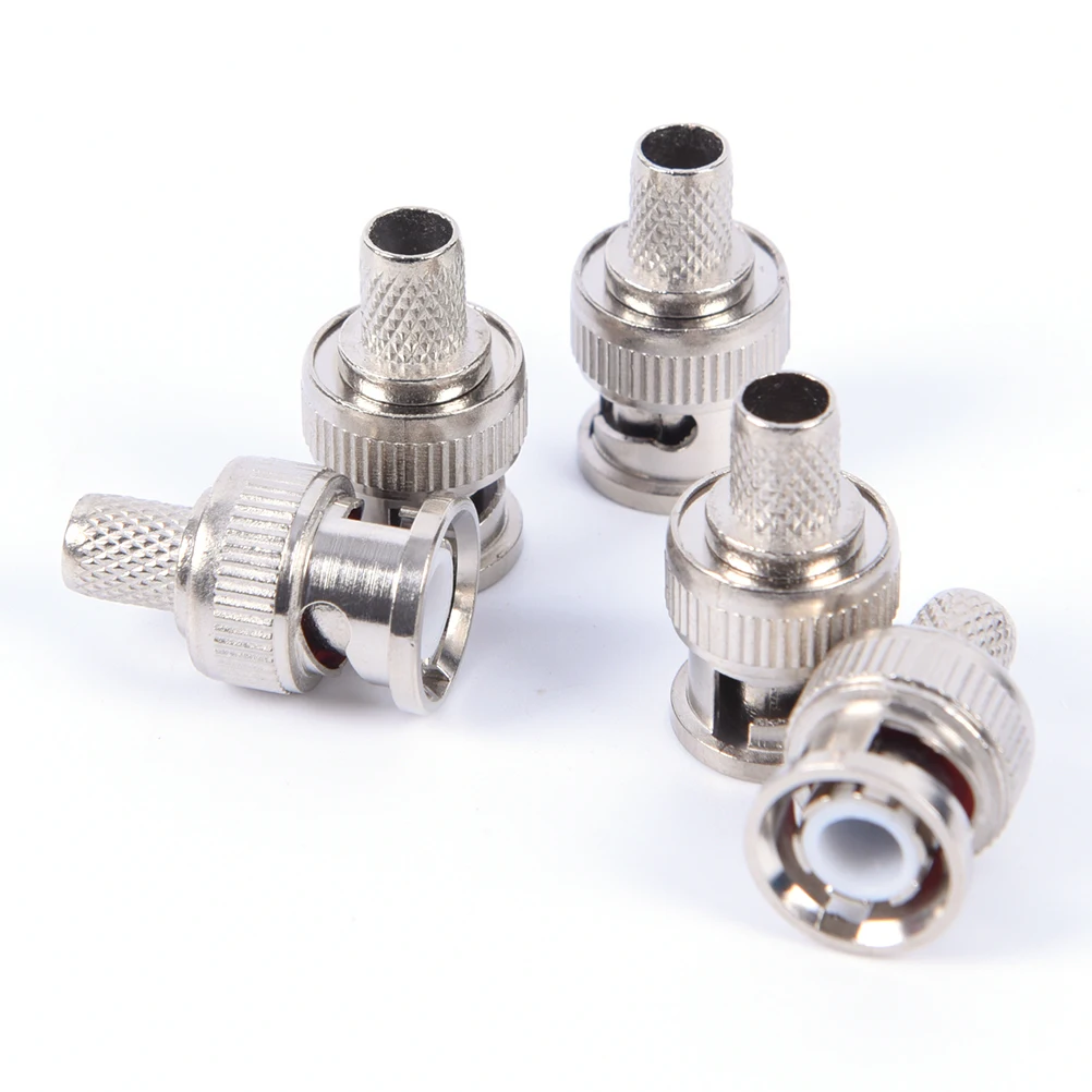 10 Sets 3-Piece BNC Male RG58 Plug Crimp Connectors BNC Plug Crimp Connectors 50 Ohm Straight