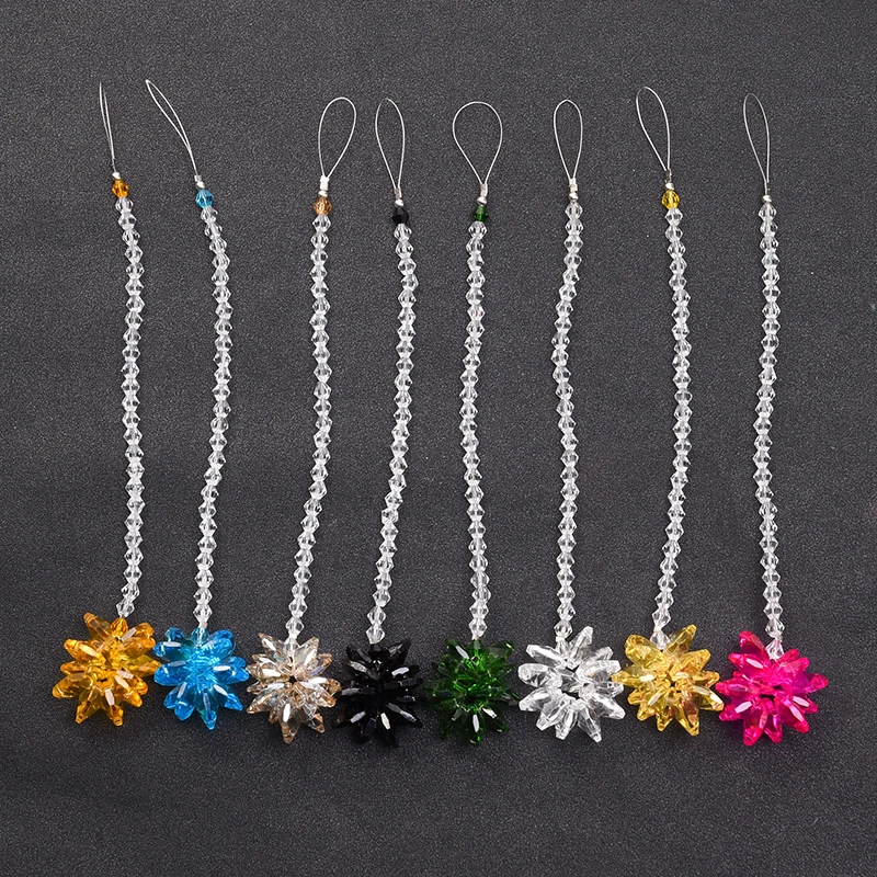 

8PCS Crystal Rainbow Suncatcher Snowflake Prism Hanging Fengshui Window Pendant