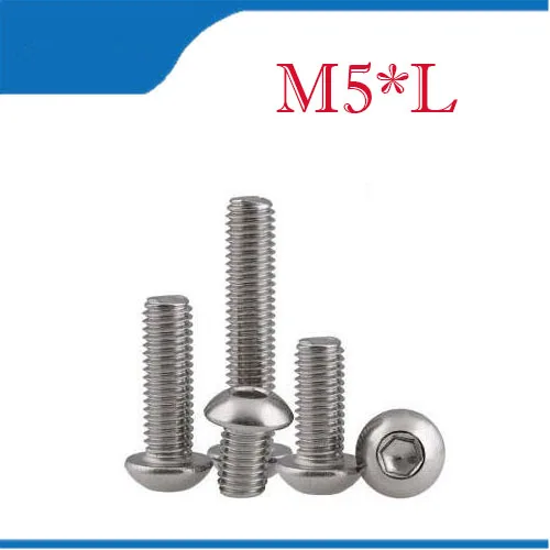 Болт M5, A2-70, кнопка, головка, винт, болт, SUS304, нержавеющая сталь, M5 * (8/10/12/14/16/18/20/25/30/25/30/35/40/45 /50 ~ 100) мм