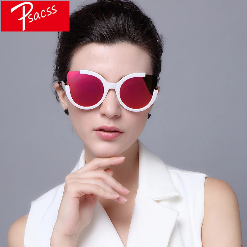 Psacss 2019 Cat eye Sunglasses Women Brand Designer Vintage Reflective Sun Glasses For Women's Mirror Retro gafas de sol mujer