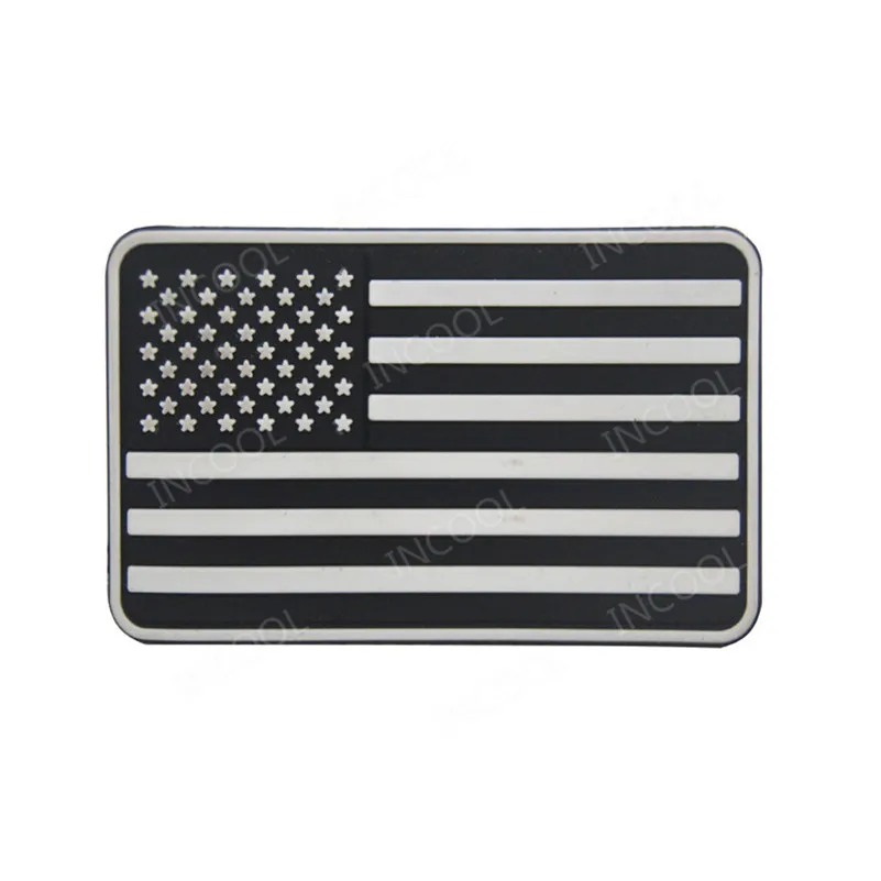 American PVC Flag Patch US USA United States of America Thin Blue Line Patch Rubber Patch For Clothing Backpack