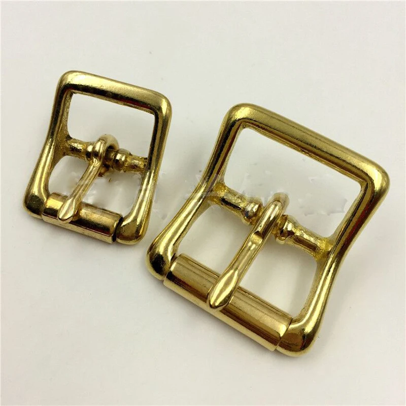 DIY solid brass tilted design leather bag belt pin buckle roller tube 10pcs/lot