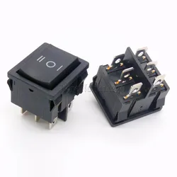 KCD5 21X24mm 21*24mm 6 Pin 3 Position 6A/12A 250VAC ON-OFF-ON SPDT Snap in Black Rocker Switch