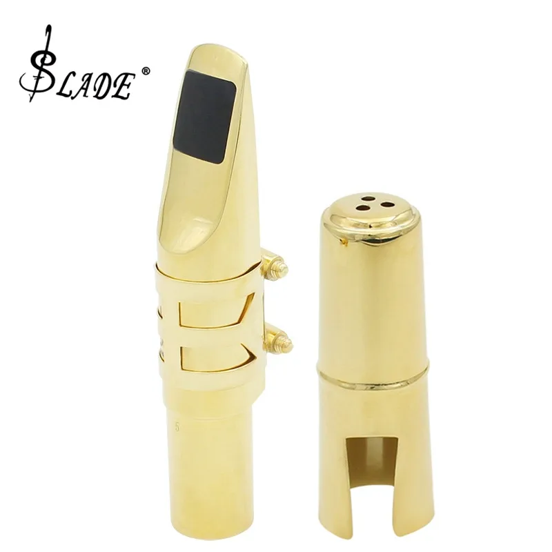 

SLADE A2 Alto Saxophone Mouthpiece Metal Gold Plated Sax Mouth Size 5C 6C 7C 8C for Classical Jazz Music