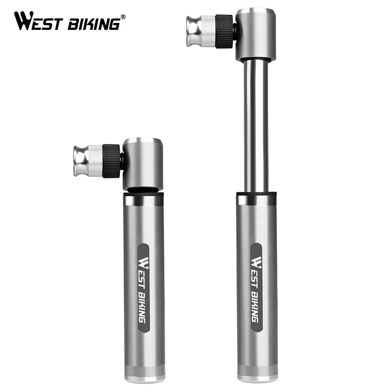 WEST BIKING Bike Pump With Needles Hand Air Pumps Cycling Tire Inflator Schrader Presta Valve Hose Portable Mini Bicycle Pump