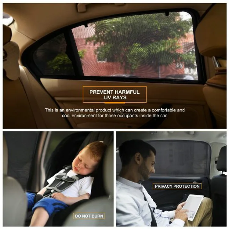 2PCS Car mosquito net car Window Mesh  Shield Sunshade Visor Net Mosquito Repellent UV Protection Anti Mosquito Window Covers