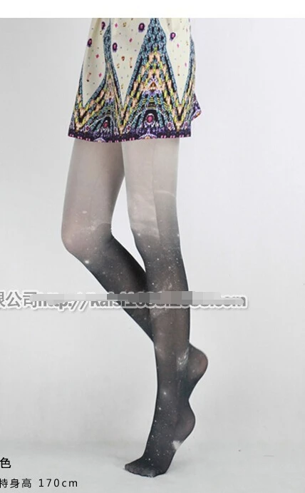 12pcs /lot japanese style woman Shiny Pantyhose with Gradient Stars swan velet printing tights free size