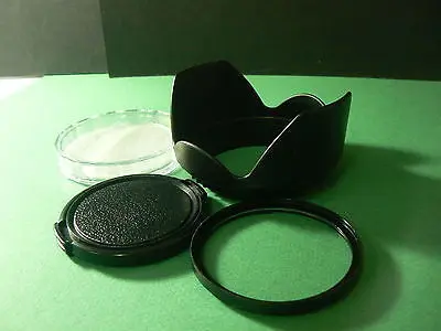 3 in 1 Lens Cap+ Lens Hood+ UV Filter For 52mm Panas&nic Lumx DMC FZ200 FZ62 FZ60 LX3 Camera