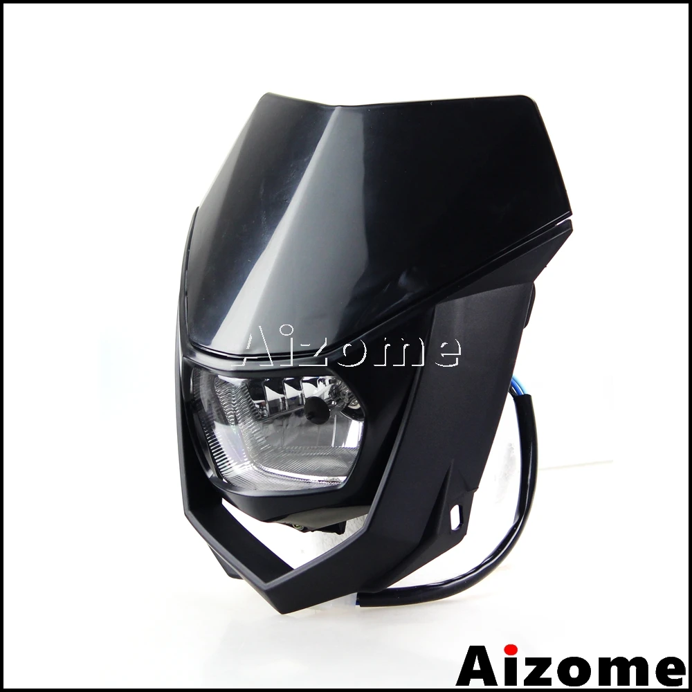 Universal Motocross H4 Headlight Fairing Dirt Bike Enduro Headlamp Off Road Supermoto 35W Headlight For CRF YZF WR TTR DRZ RMZ