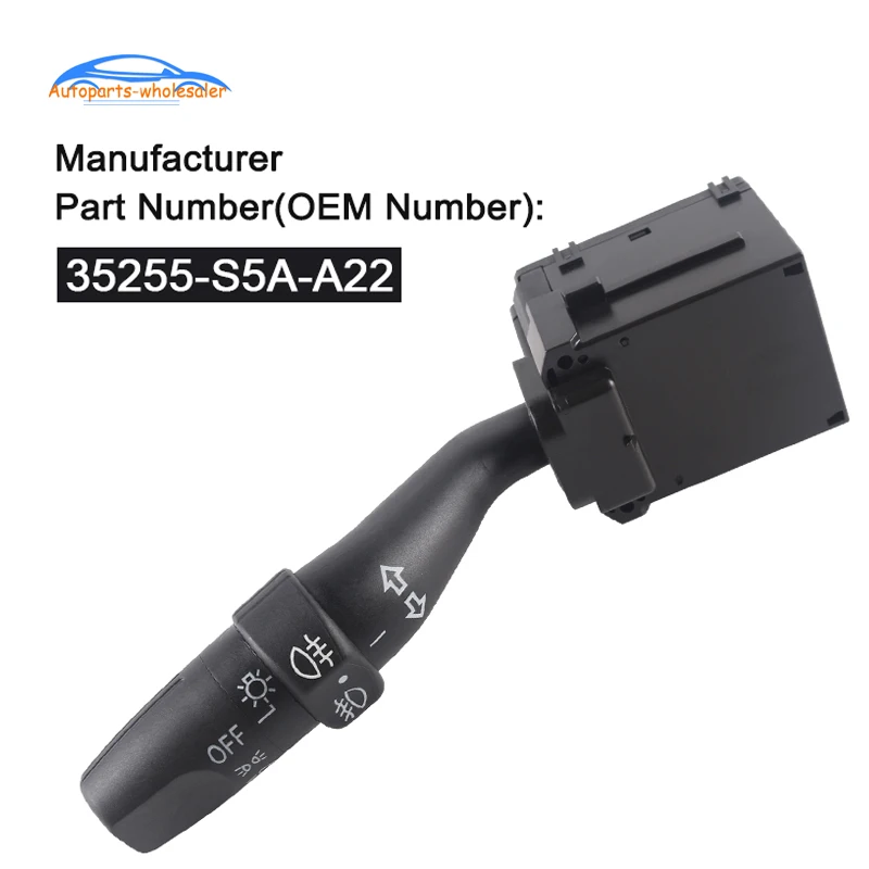 35255-S5A-A22 35255S5AA22 para HONDA CRV 2002-2006 CIVIC 2002-2005 FIT JAZZ 2003-2008 CITY STREAM iluminación e interruptor de señal de giro