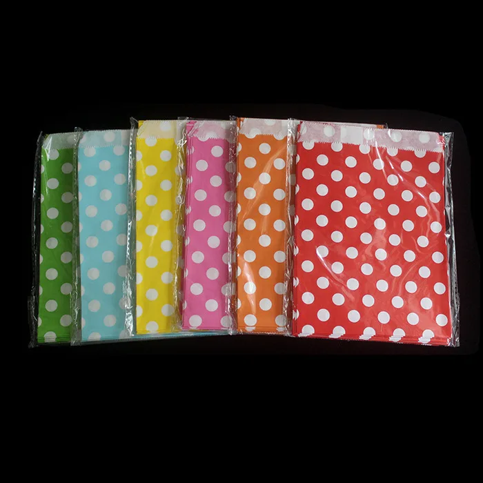 50pcs (18.5cm x 13cm) Dot design food grease proof paper bag kids candy buffet favor gift wedding party birthday party supplies