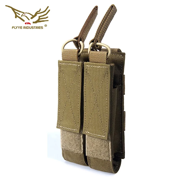 FLYYE FY-PH-M027 MP7 Molle Double Open Top Mag Pouch  For Outdoor Flashlight Tactical Vest Bag Bags Attached Package