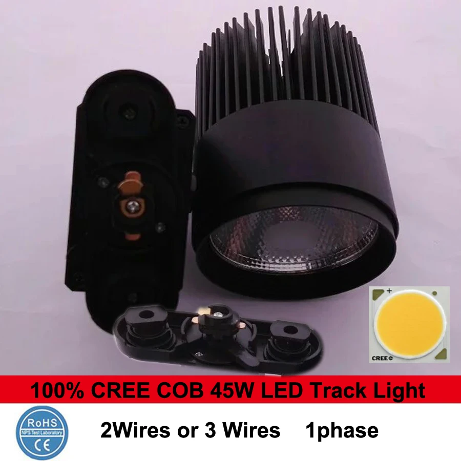 LED 트랙 라이트 COB 모던 스포트라이트 벽 조명, 철도 레일 산업용 주방 의류 신발 상점 램프, 50W