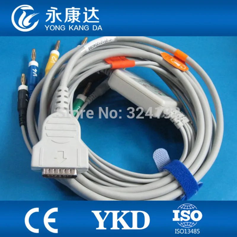 EKG Cable with One -Piece 10 leads for GE- Medical AHA Banana 4.0,10k ohm resistance