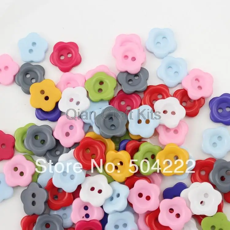 600pcs rainbow mix colors resin sun flower Multicolor Buttons sewing craft diy buttons 13mm smooth touch