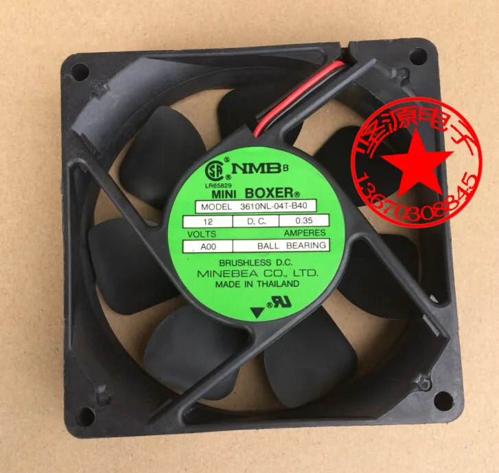 

NMB-MAT 3610NL-04T-B40 B02 DC 12V 0.35A 90x90x25mm Server Cooling Fan