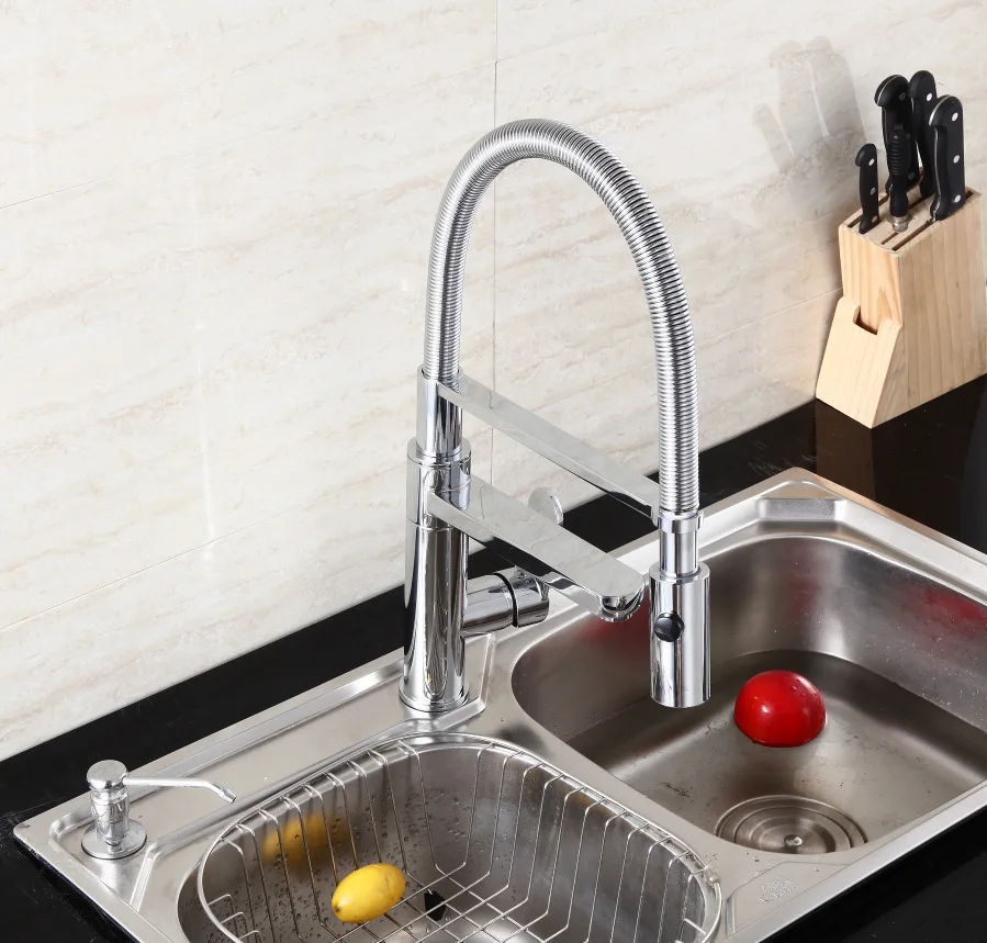 All Single Dish Basin Sink Copper Can Rotate Spring Cold and Hot Bath Water High-grade Faucet Manufacturers Selling Wholesale