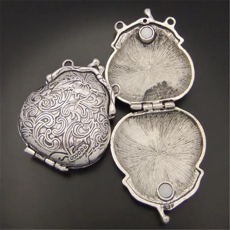 Wholesale 2PCS/Lot Silver Plated Alloy Lockets Charms Pendants Fine Jewelry Making For Necklace