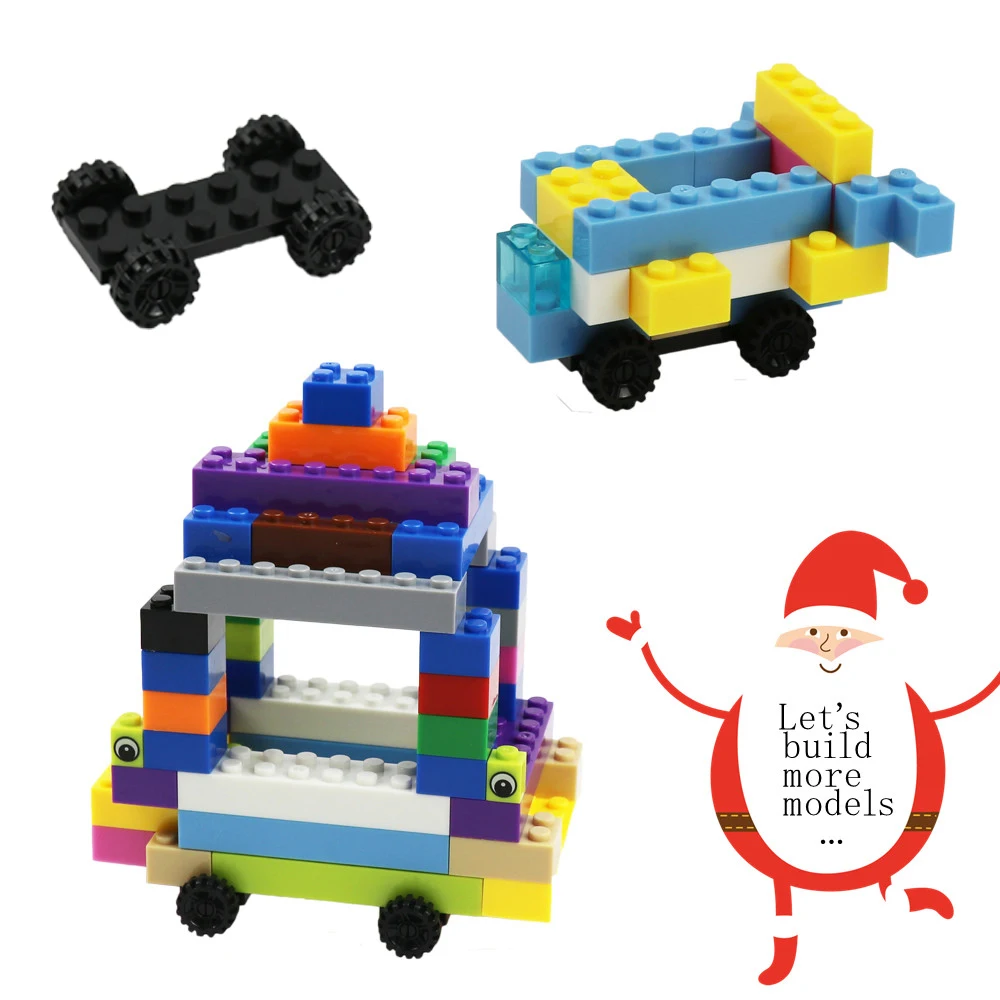 42 Pcs Mini Wiel Assen Pack Autobanden Model Bouwstenen Accessoire Enlighten Speelgoed Voor Kinderen Moc Bricks