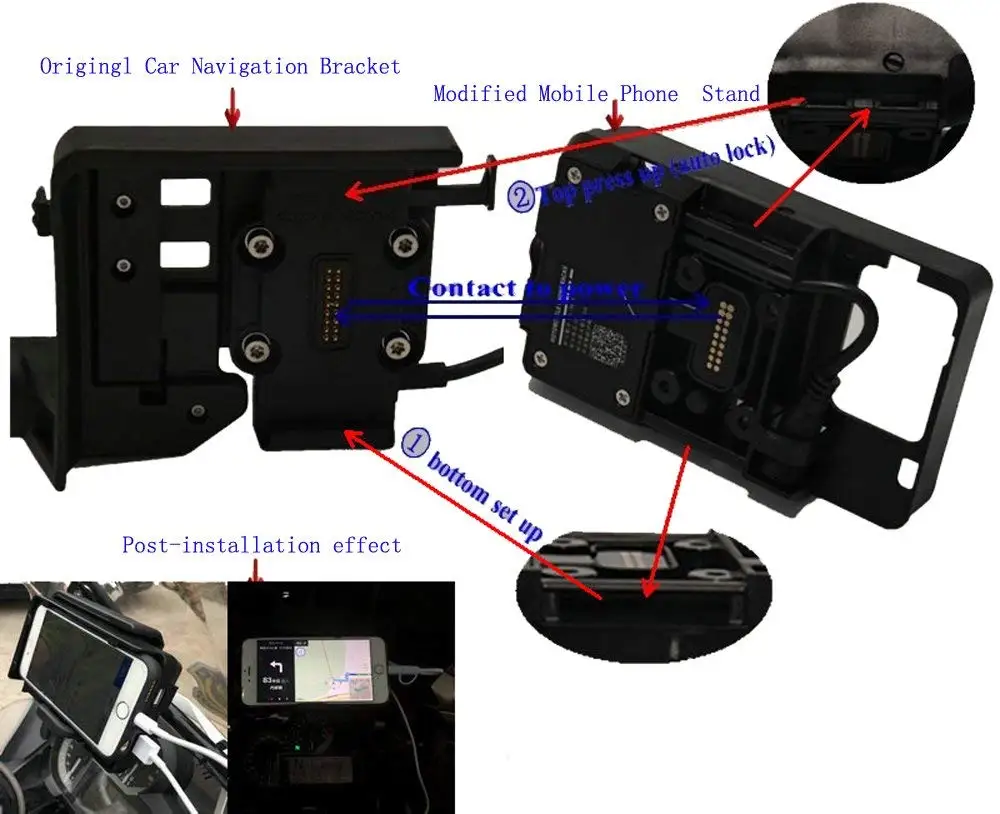 For BMW R1200GS LC ADV 13-17 S1000XR R1250GS GSA Motorcycle Phone Navigation Stand Holder Imported IC Chip USB Charging Bracket