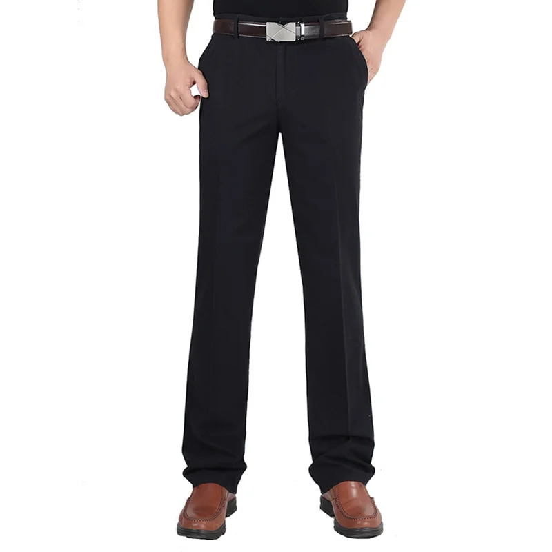 2021 New 100% Cotton Formal Men Summer Business Suit Pants Spring Autumn Hot Sale Plus Size Mens Social Black Dress Pants WFY11