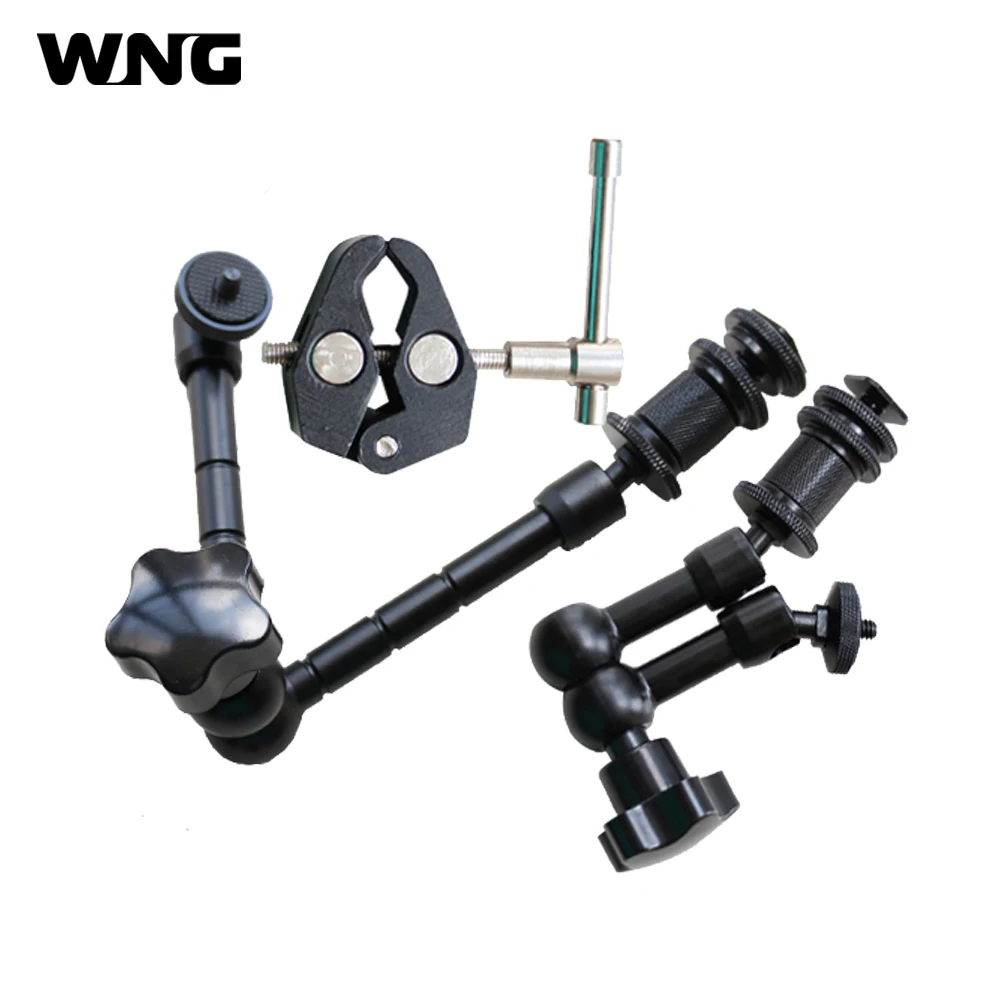 

3in1 Movie Kit Metal Super Clamp+7"11" Magic Arm Articulation Arm For DSLR Rig Camera Camcorder LCD HD Monitor LED Flash Light