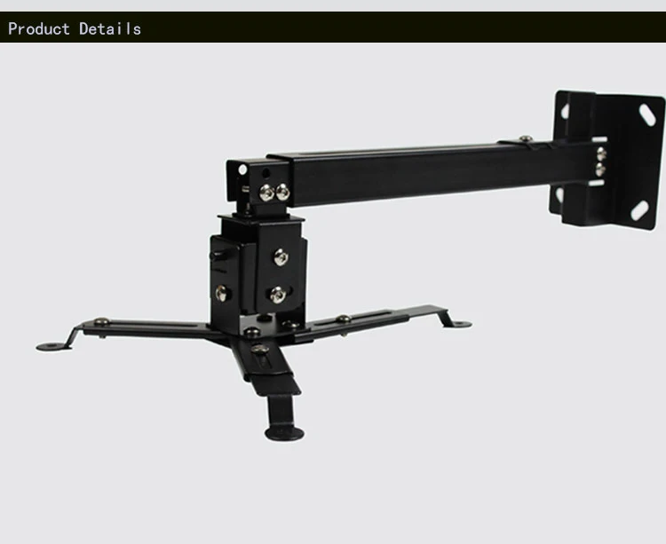 Support de plafond de projecteur de couleur noire réglable 43 à 65cm support de toit pour DLP LCD LED projecteur cintre mural