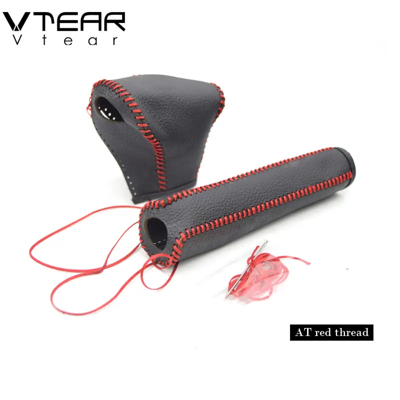 Vtear For Kia Rio 4 X-line Gear Shift Collars Handbrake Grips cover Interior car-Styling handbrake Hand-stitched Accessories