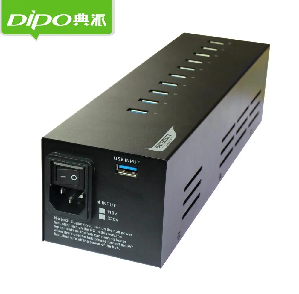 

DIPO 4 7 19 10 Port 3.0 USB HUB With 12V 20A Power Adapter Hab High Speed USB Splitter can transfer data or charging 1.8A 2.1A