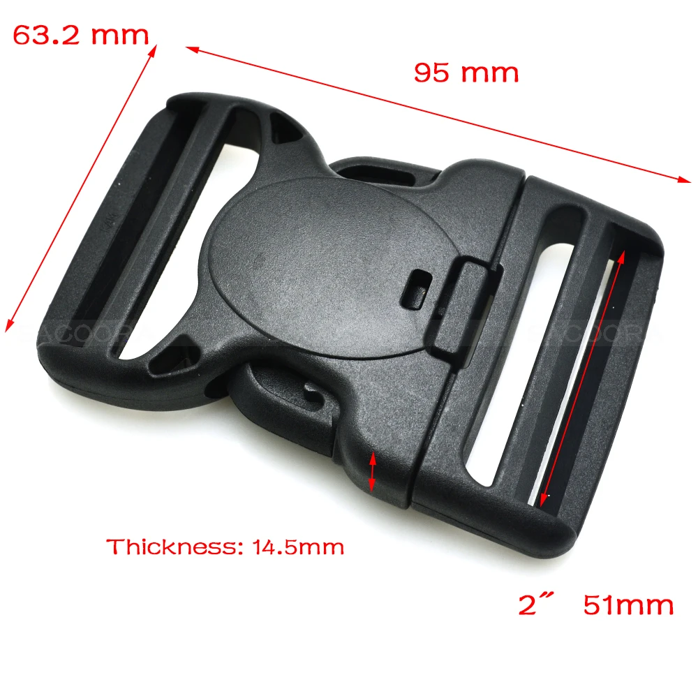 Plastic Dual Adjustable & Security Double Lock Belt Buckle for Tactical Belts Package Accessories Dog Collar Black