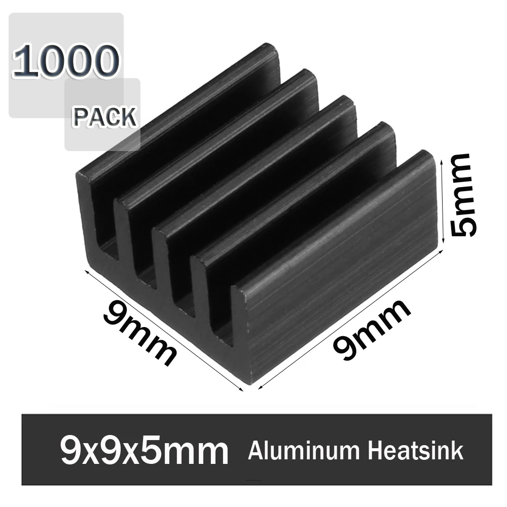 1000Pcs Gdstime 9x9x5mm Aluminum Radiator Heatsink Raspberry PI Accessories Heatsink Cooler for cooling VRM Stepper Driver