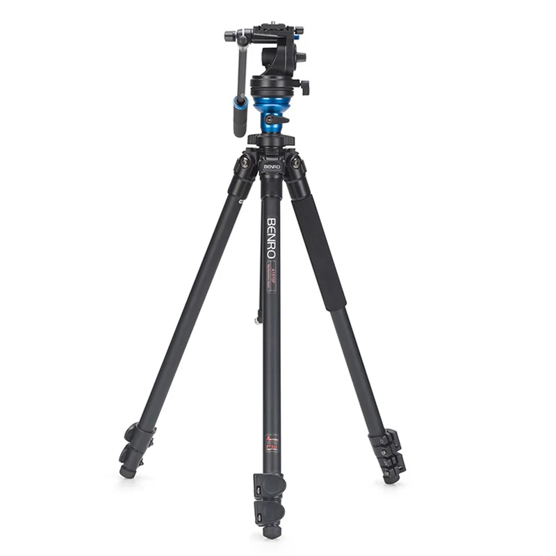 Cost-effective BENRO A1573FS2 Professional Aluminum Tripod For Video Camera 3D Fluid Head Videotape Dual-use Free Shipping ByDHL image 3