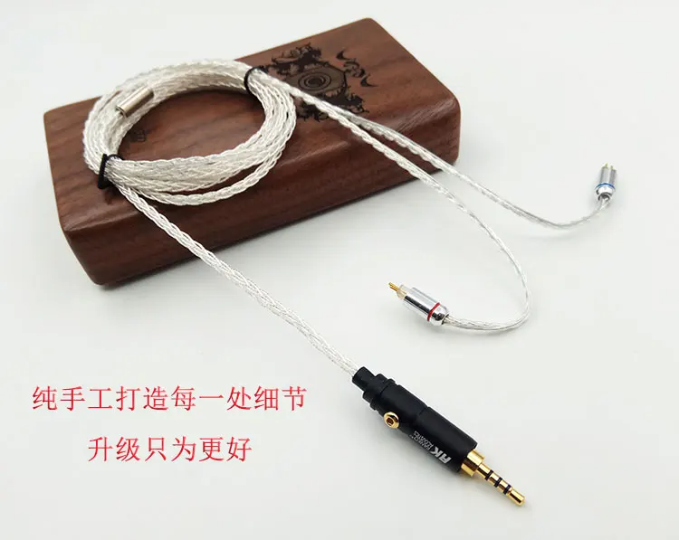 

diy earphone cable upgrade wire pure silver 8 share for mmcx TF10 W4R IM50 CKS 3.5MM/2.5MM/4.4MM plug