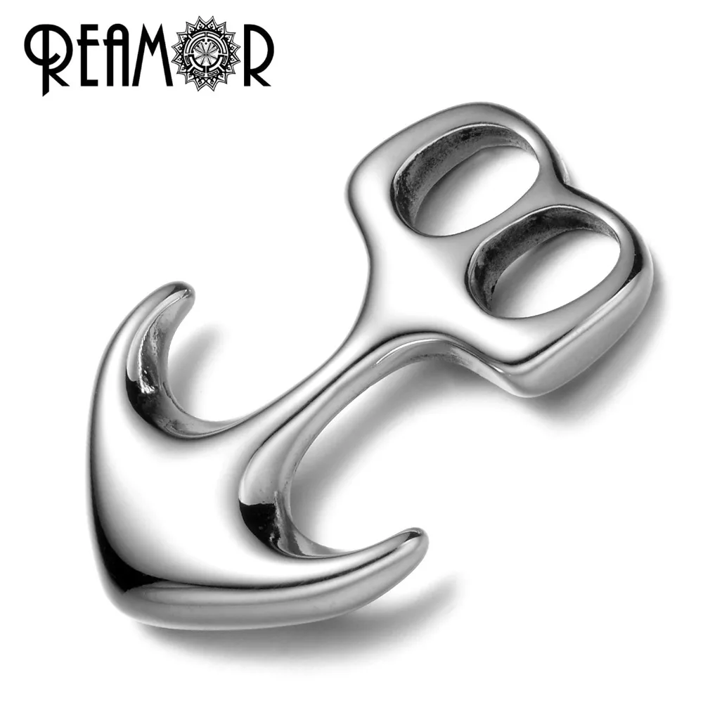 REAMOR 316L Stainless steel Anchor Connectors Charms Fit Men Bracelet & Necklaces Pendant Jewelry Making Findings Wholesale