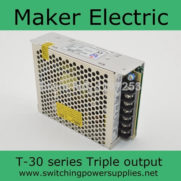 Factory outlet ! 30W 5V 12V -12V Triple output psu switching power supply T-30B High quality 2 years warranty